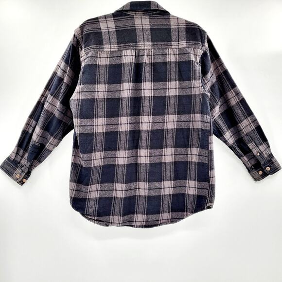Field & Stream Charcoal Gray Black 100% Cotton Flannel Shacket Shirt Jacket Sz M - Picture 2 of 7